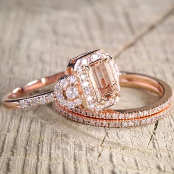 2pcs/set Elegant Women's Fashion Wedding Jewelry Ring size 10 💍💍 new with tag - Picture 3 of 7